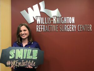 SMILE Eye Surgery Coushatta Patient smiling after SMILE Eye Surgery